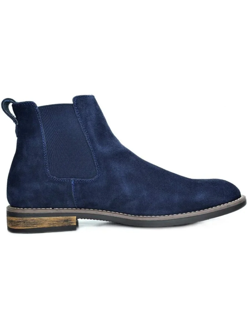 Men's Navy Classic Chelsea Ankle Crease-Resistant Soft Upper Cushioned Boots